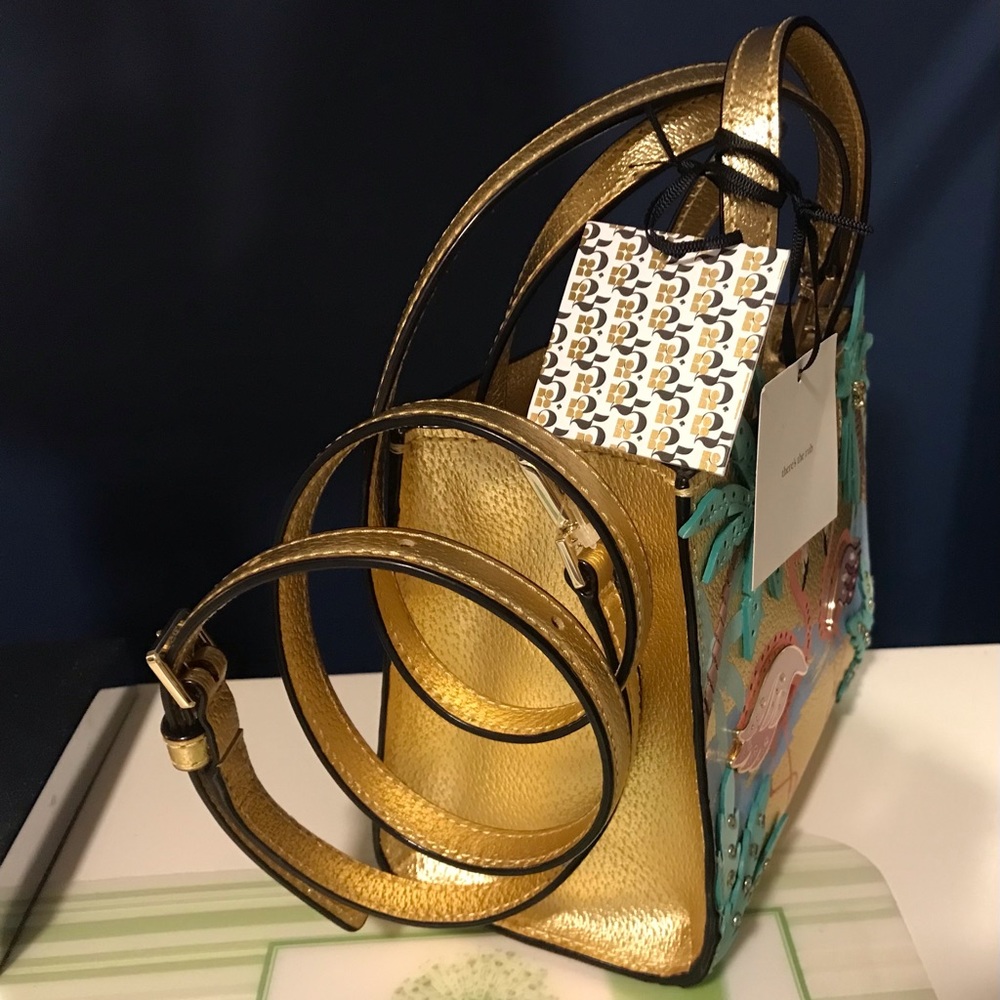 🌴🦩RARE BNWT Kate Spade New York by the Pool Flamingo Sam leather crossbody🦩🌴 - Picture 6 of 16